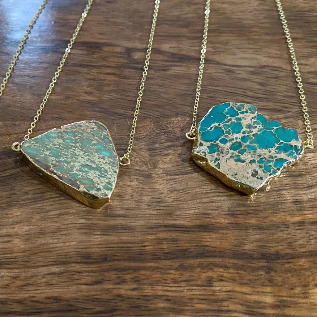 Sea Sediment Jasper 18 Gold Necklace 22$